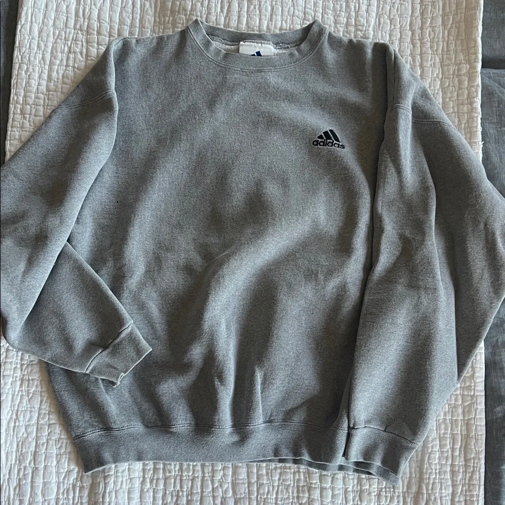 adidas Gray Crewneck Pullover Sweatshirt